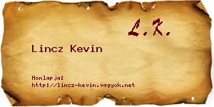 Lincz Kevin névjegykártya